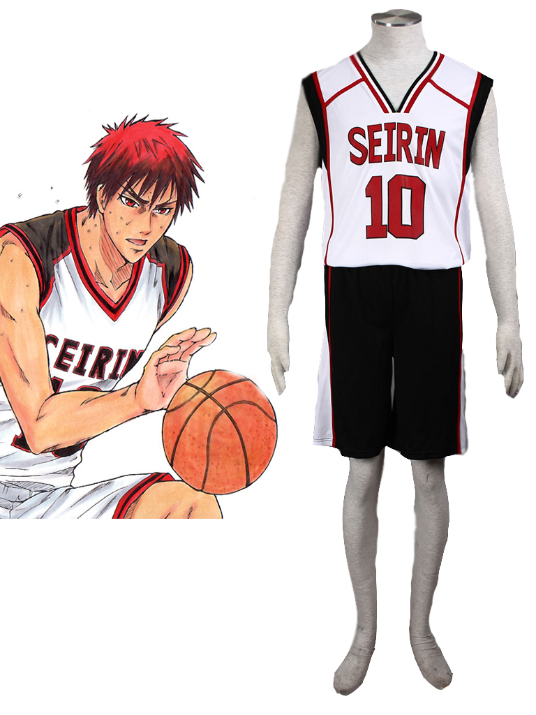 Kuroko's Basketball Taiga Kagami Teikō Middle School Basketball Team Uniform White Number 10 Cosplay Costume